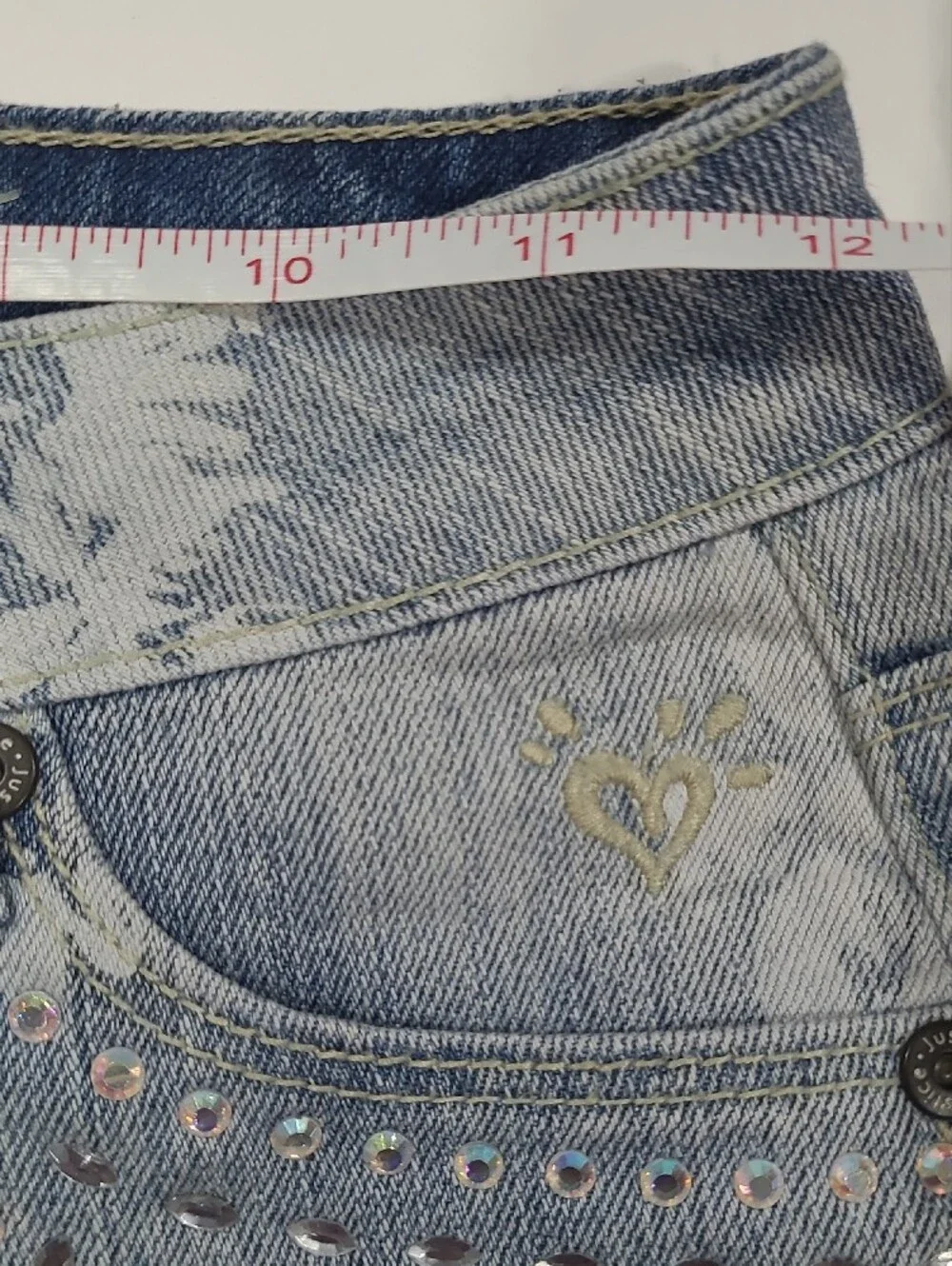 Justice Light Blue White Floral Skinny Jeans with Stud Accents Simply Low 10R